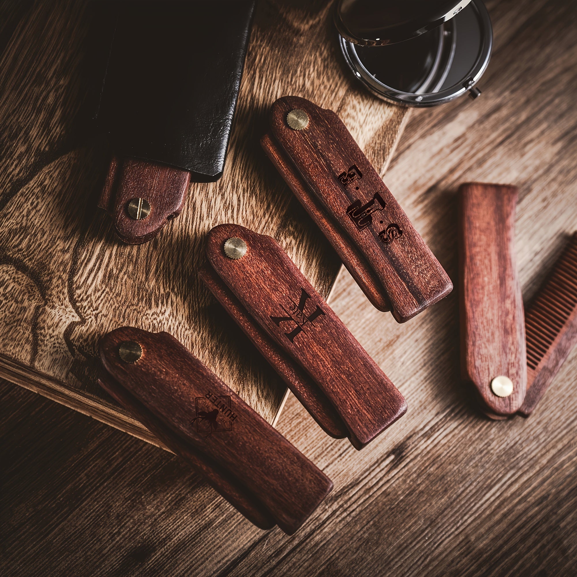 Personalized Wooden Beard Comb with Custom Engraving for Men Grooming