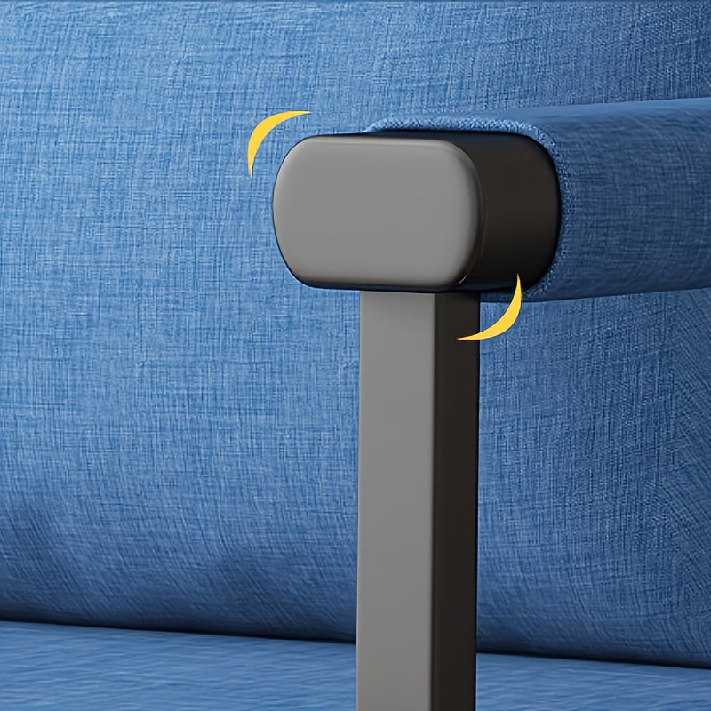 3-in-1 Convertible Sofa Bed with Memory Foam and Stainless Steel Frame for Office Naps in Grey or Blue