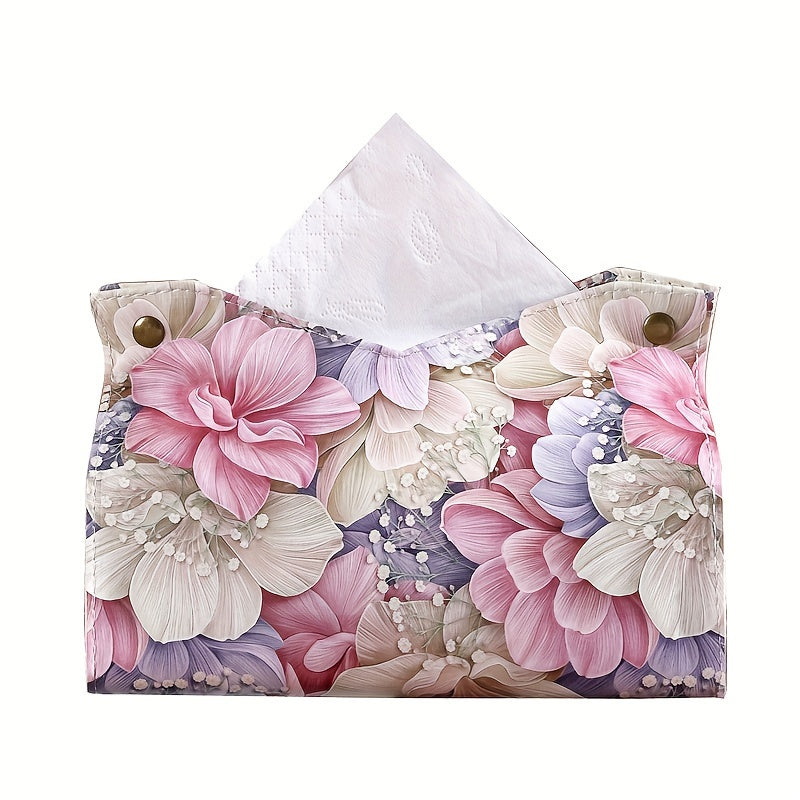 Zamonaviy sun'iy charm mato qopqog'i, retro moyli rasm dizayni bilan, suv o'tkazmaydigan, uy, avtomobil va ish stoli uchun ko'p maqsadli, ijodiy salfetka ushlagich.