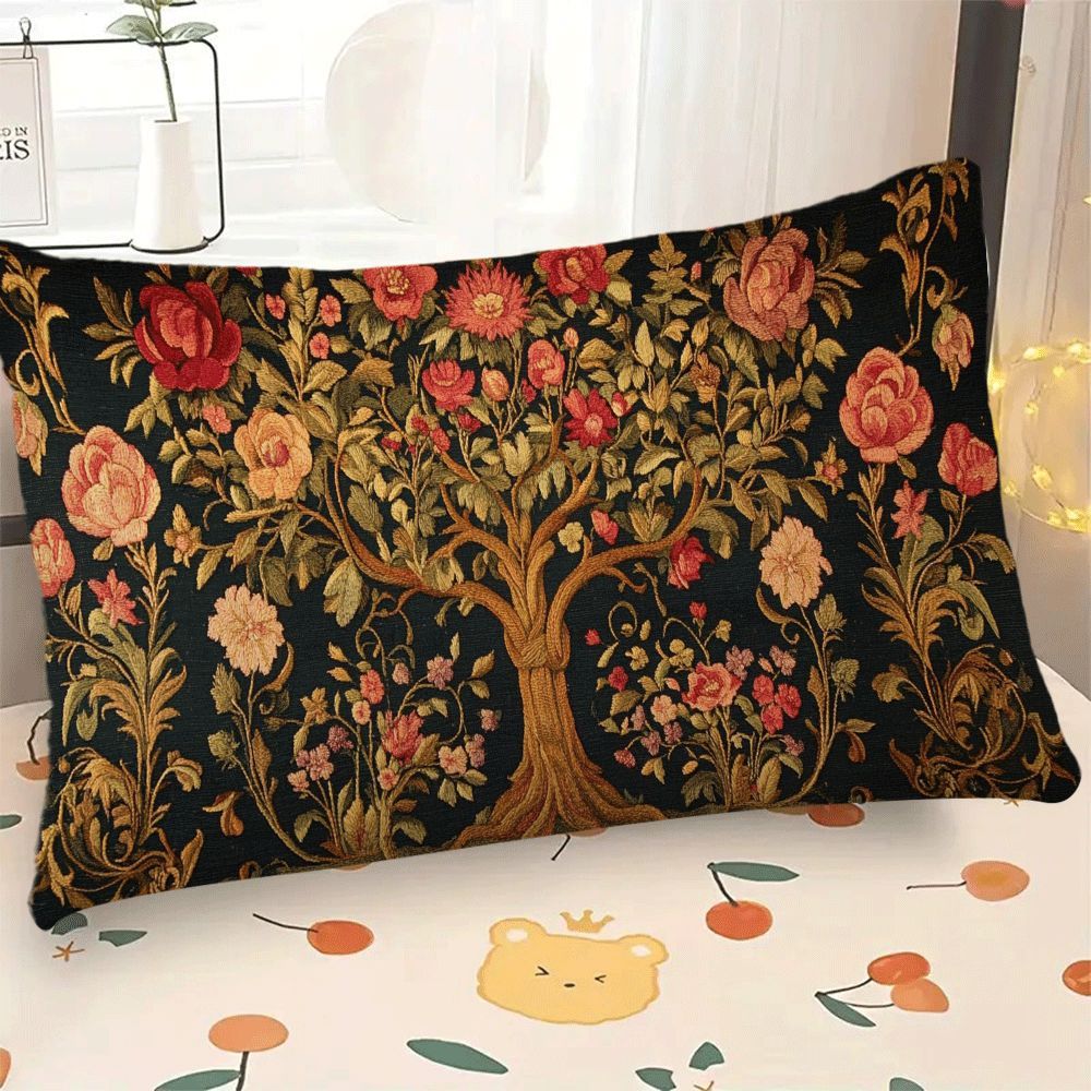 Decorative Velvet Pillow Cover 50.8x30.48cm Tree of Life Design Machine Washable