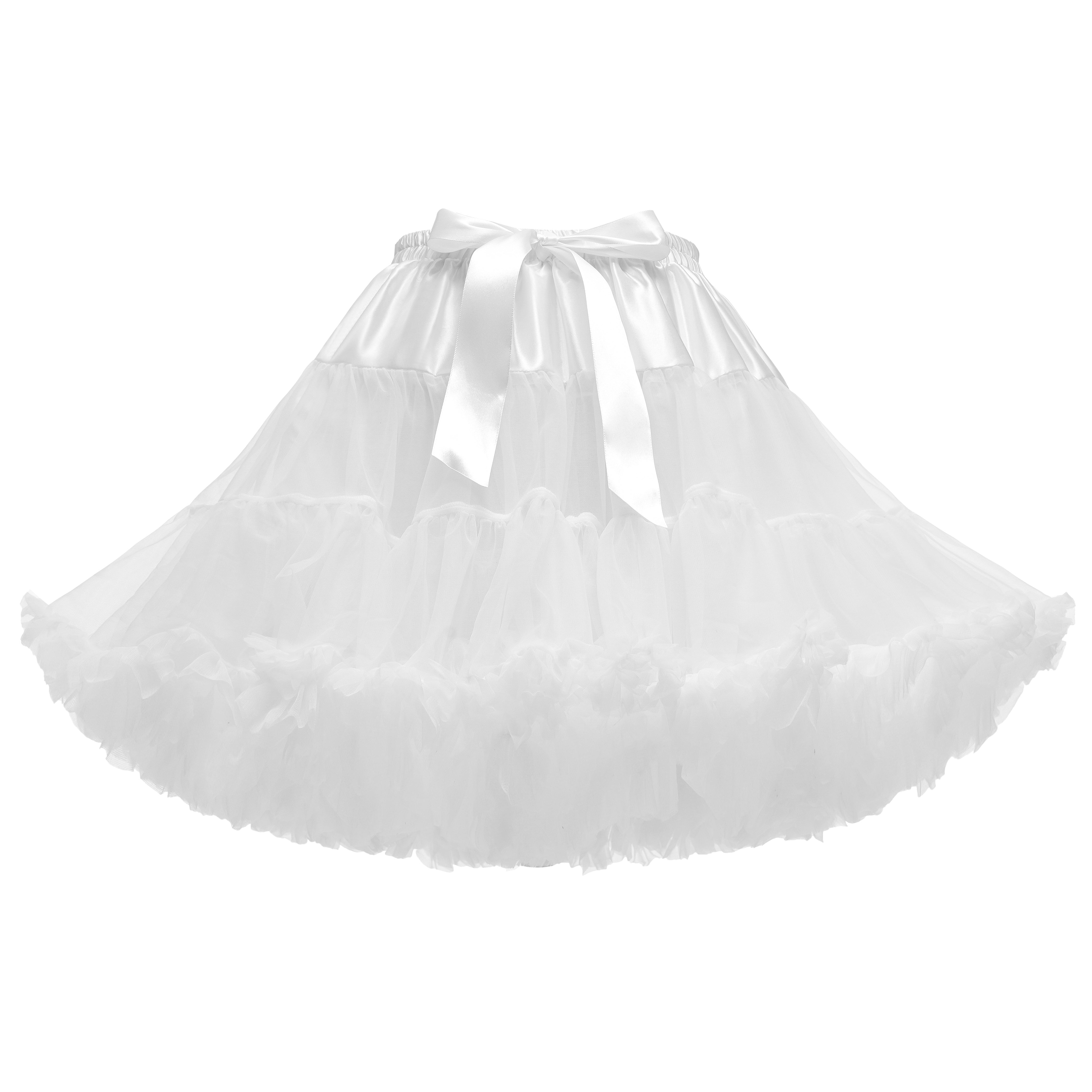 Women’s Fluffy Chiffon Ballet Skirt with Elastic Waist for Cosplay and Tutu
