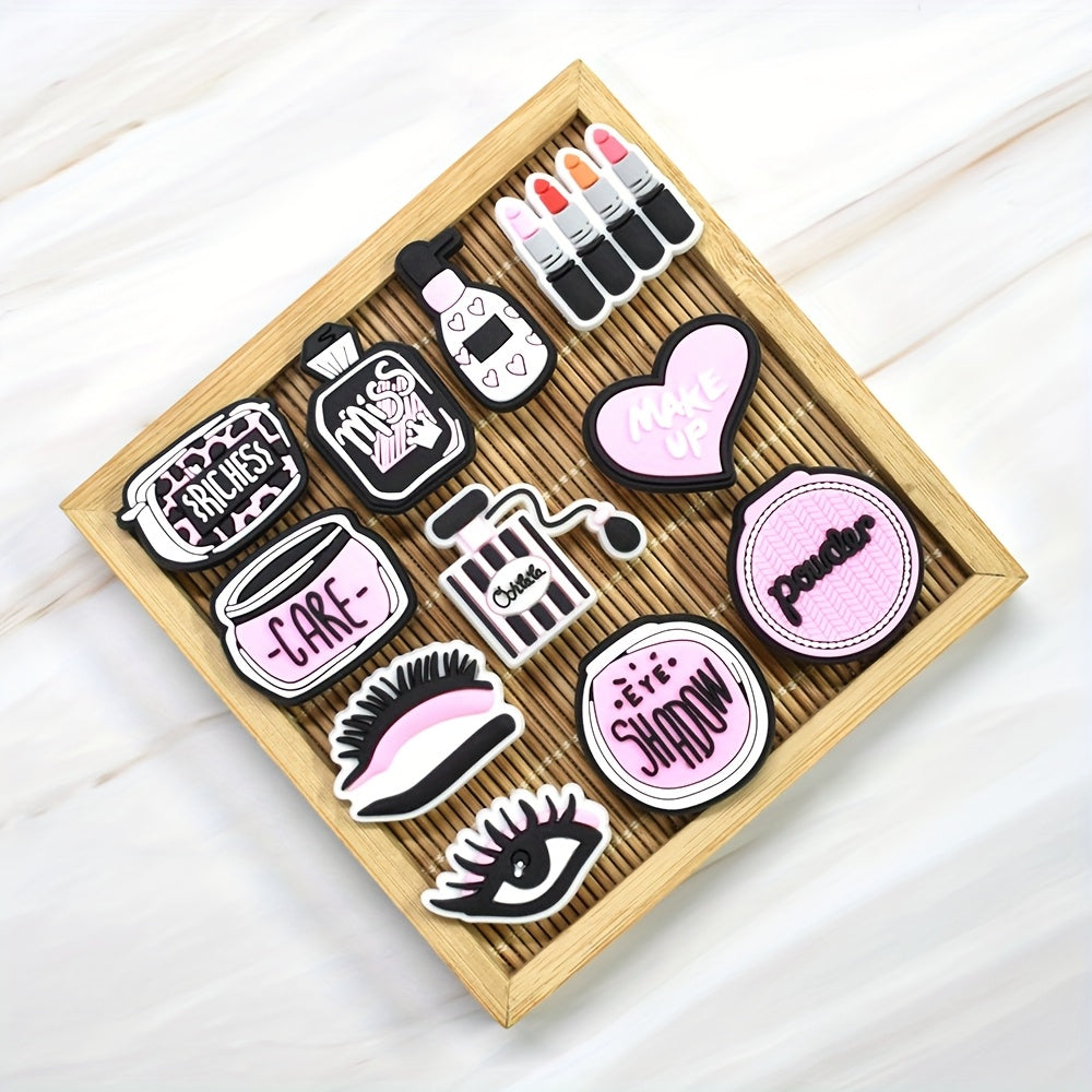 23Pcs Plastic Makeup and Shoe Charm Set for Women, Accessories, Gifts