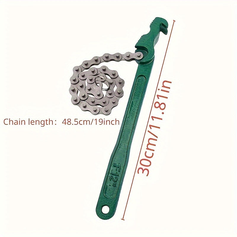 Heavy Duty Chain Wrench Tool Adjustable Steel Spanner for Oil Filter and Pipe Fittings