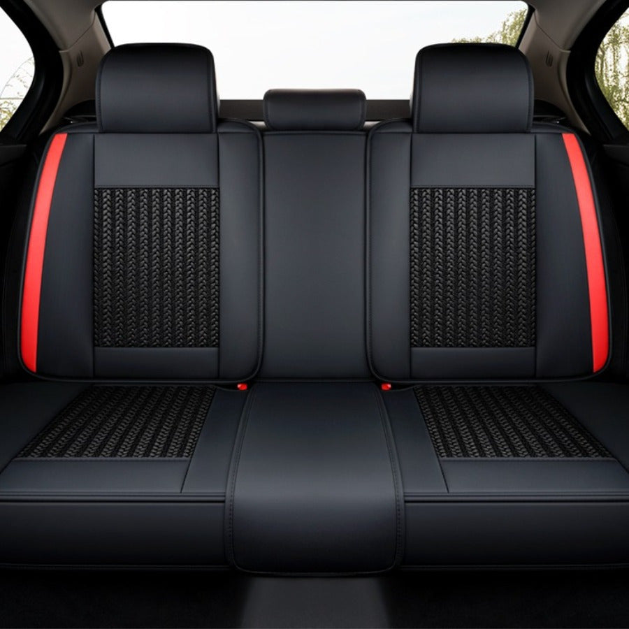 Car Seat Cover Set for 5-Seater SUVs Black and Red Breathable Wear-Resistant