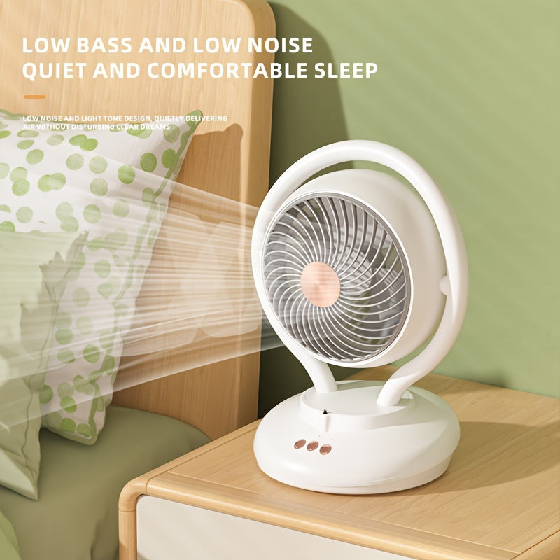 Portable Fan with Oxygen Ion Air Purification, Adjustable Speeds, Timer, Rechargeable Battery