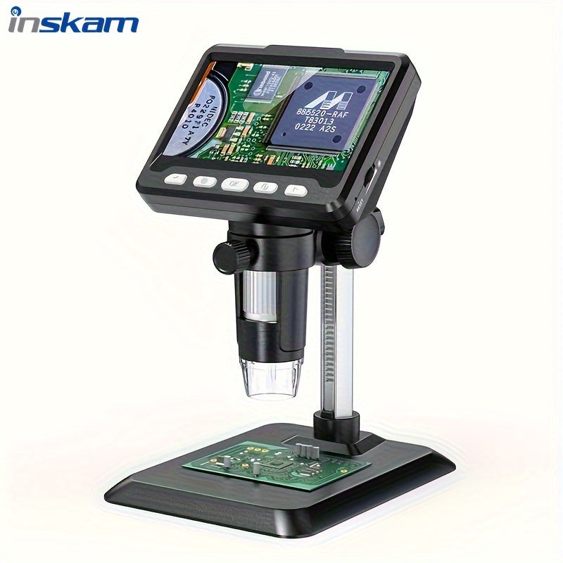 Digital Microscope 10.92cm 1000X HD Image Capture 8 LED Lights USB Battery Powered for Electronics Biology