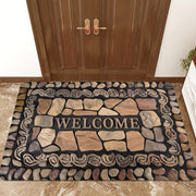 Pebble Print Doormat ichki va tashqi foydalanish uchun, sirpanmaydigan, dog'ga chidamli polyester mato
