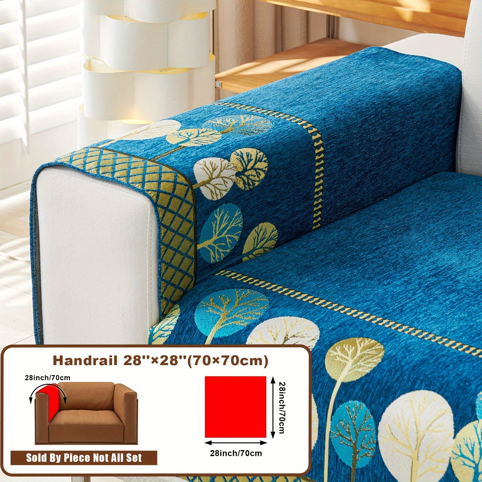 Boho Chic Jacquard Chenille Sofasi Qoplamasi Oygʻon Daraxt Mavzusi Boshqalar uchun Yoqimli Qattiq Yuvilishi Oʻz-oʻzidan yopishmaydigan Bardoshli Qalinlashtirilgan 4 oʻrindiqli kresloni mos keladi