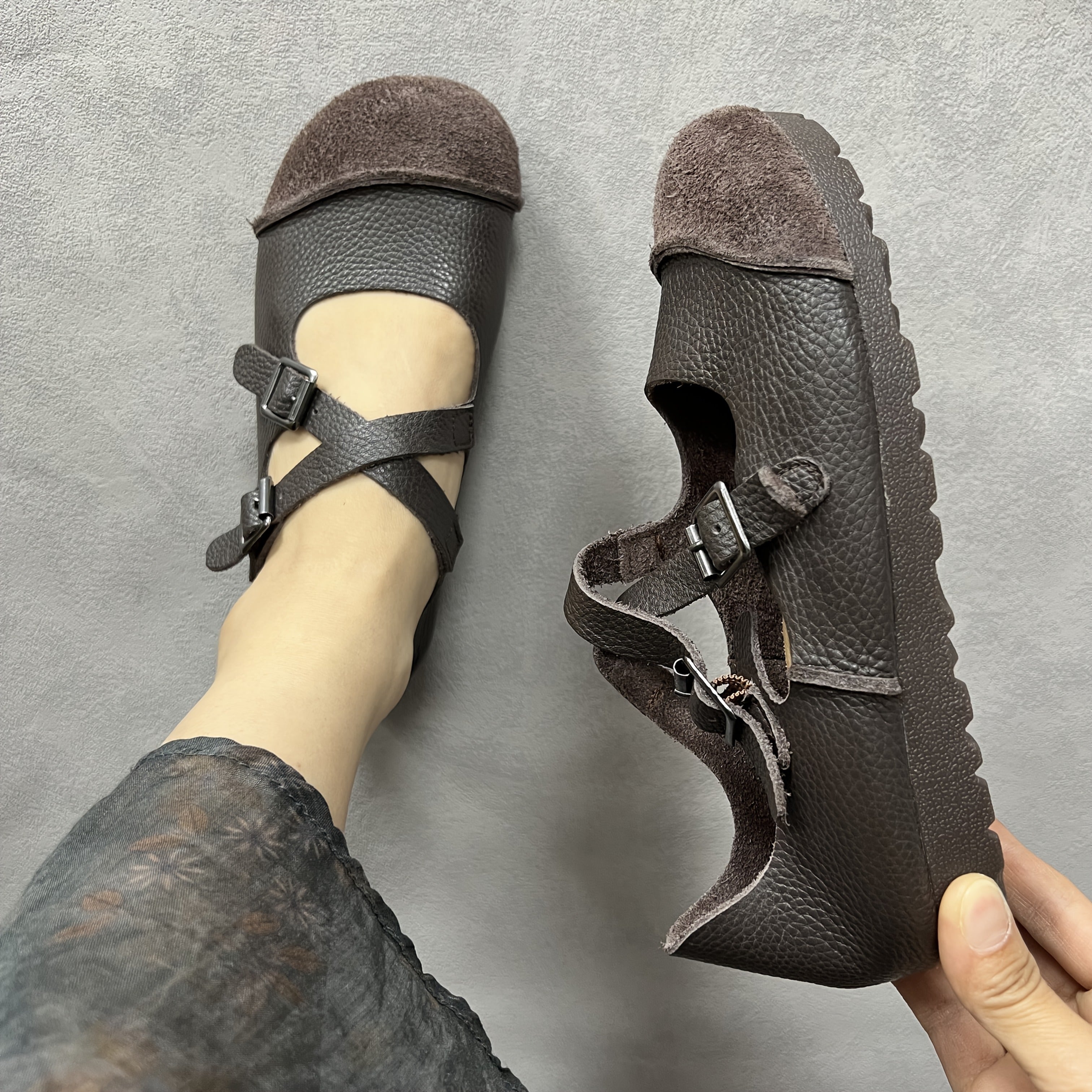 Zapatos planos transpirables para mujer, zapatos casuales sin cordones, Mary Janes para todas las estaciones