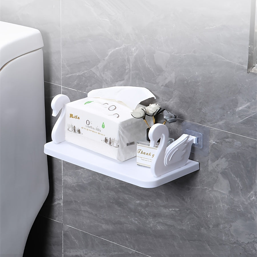 Swan-Shaped Wall-Mounted Bathroom Shelves for Storage and Organization
