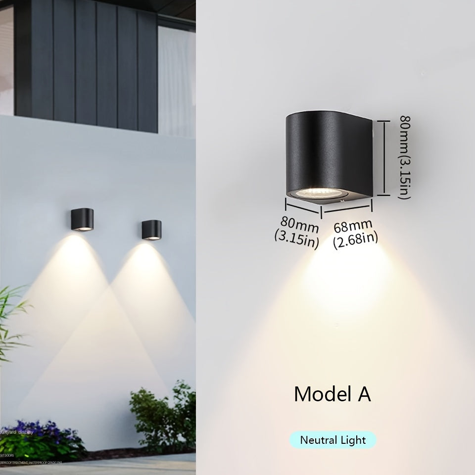 Luz de pared LED exterior de 3W 6W, a prueba de agua, negro, para jardín, porche, interior y exterior