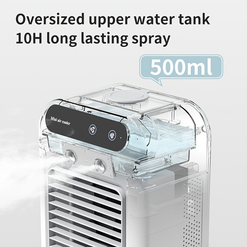 Portable Air Conditioner Fan Cooler Humidifier for RVs Homes Offices Rechargeable Battery