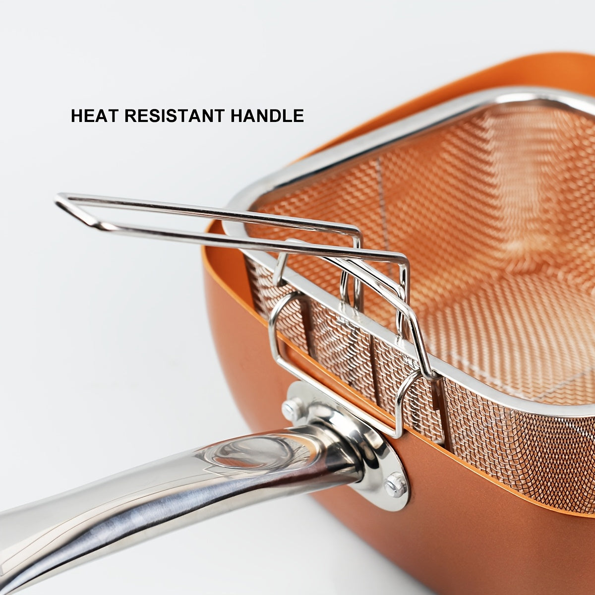 4 ta qismli yopilmaydigan kvadrat chuqur qovurilgan idishlar, shisha qopqog'lar va bug'latgich bilan, Fransuz kartoshkasi, tovuq tempura uchun