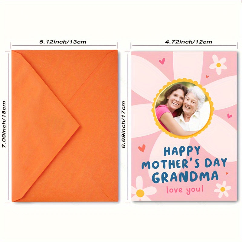 Shaxsiylashtirilgan 1 dona Baxtli Onalar Kuni Bobo-ona Rahmat Karti, Moslashtirilgan Rasm bilan, Yaratijiy Qiziqarli Baraka Karti, Maxsus Rasmli Salom Karti, Onalar Kuni Hediye
