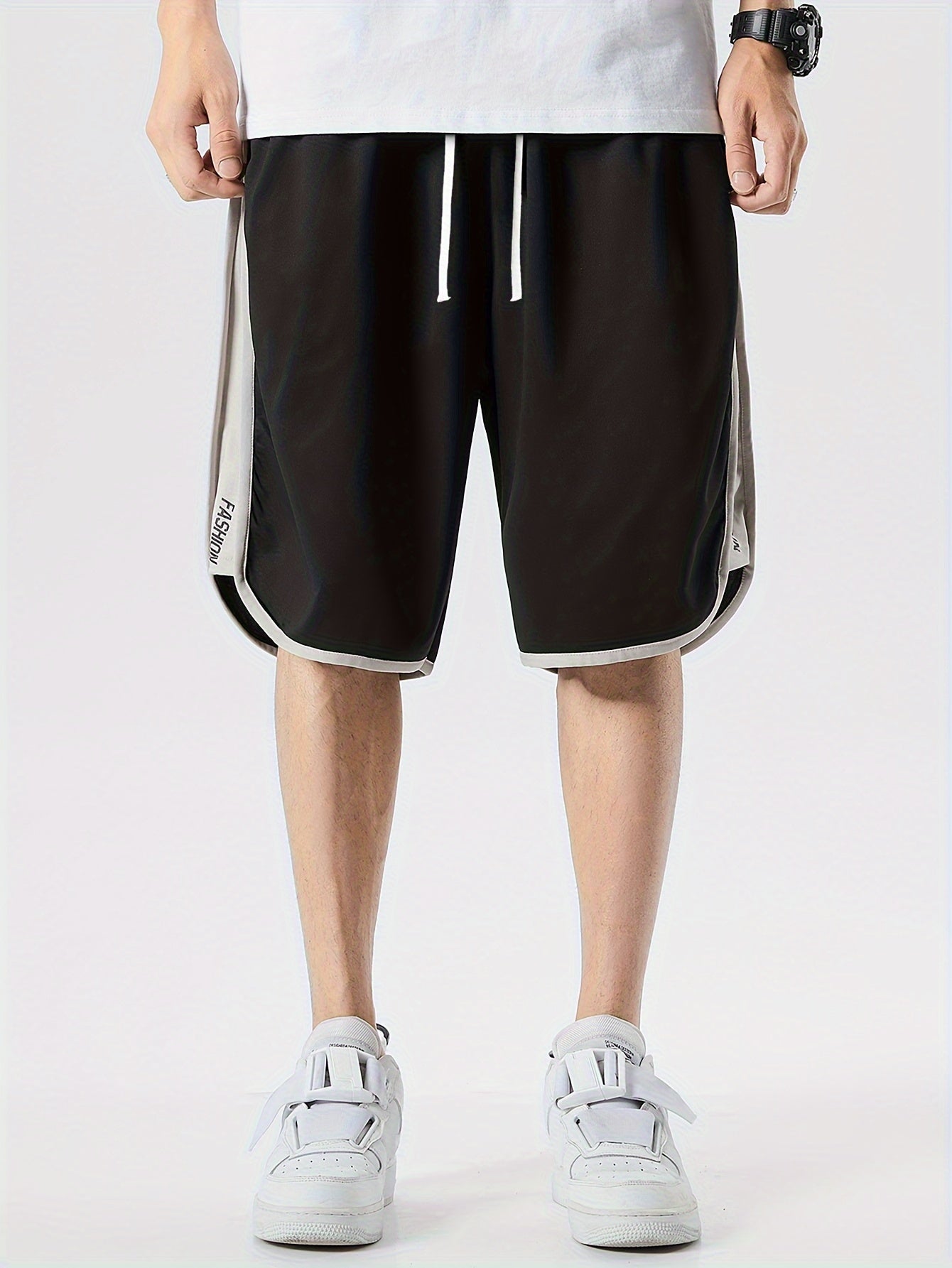 Men's Plus Size Summer Casual Sports Shorts Polyester Geometric Pattern Loose Fit