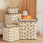 Foldable Fabric Storage Bag for Teddy Bear Clothes and Quilts in Bedroom