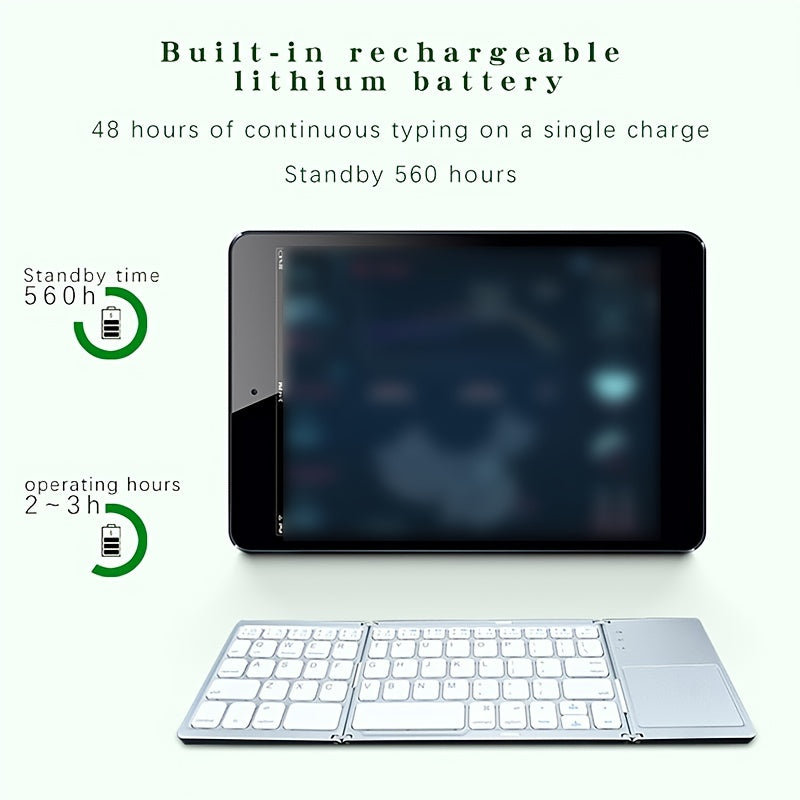 Wireless Portable Rechargeable Keyboard with Touchpad for iPad Air 2 Windows 10 Android