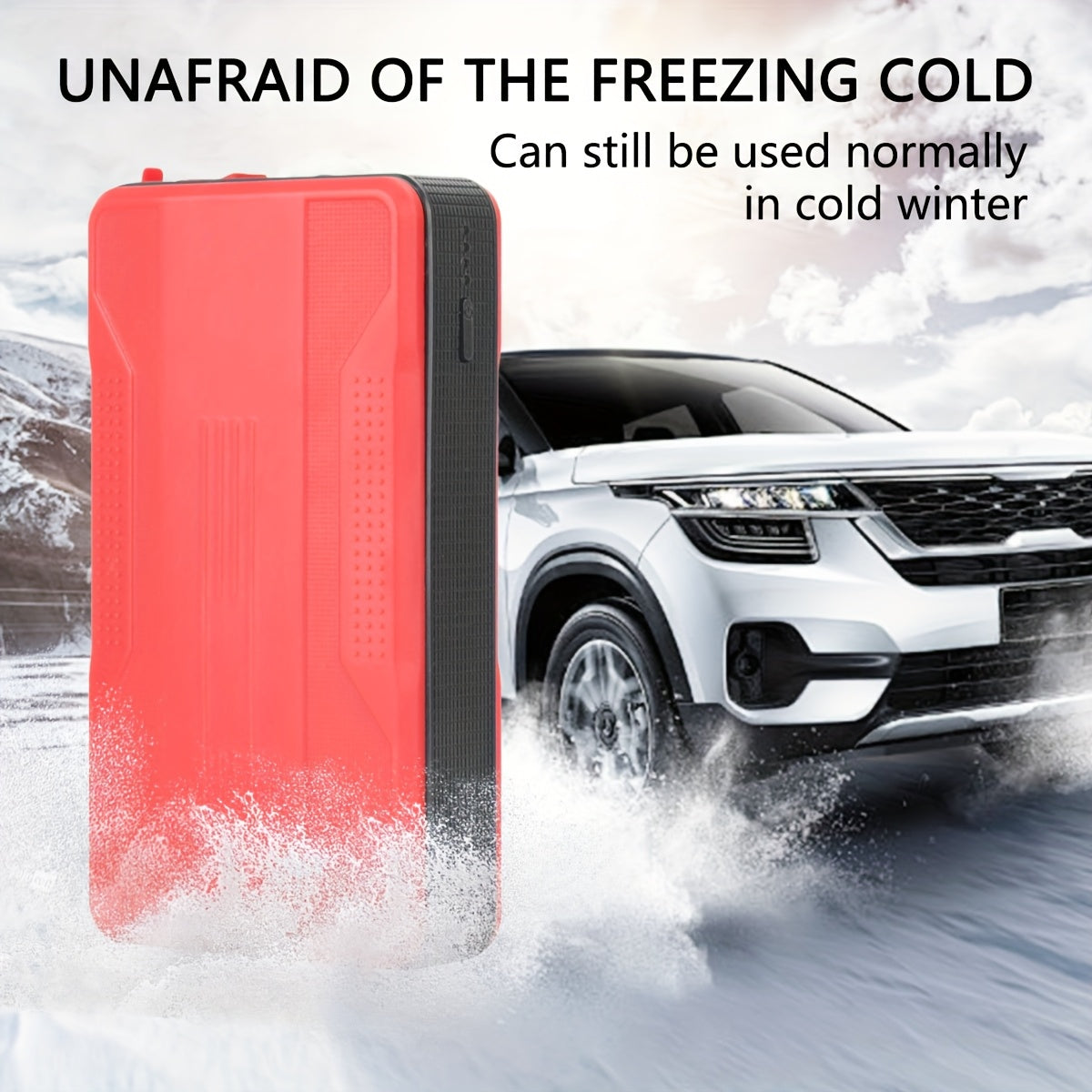 Portable Car Jump Starter Battery Pack with LED Flashlight and USB Power Bank