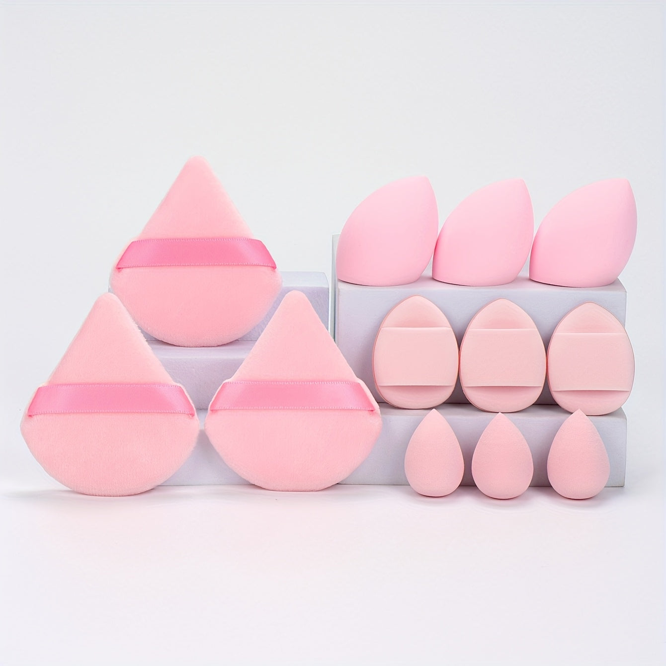 12-Piece Makeup Sponge Set with Foundation Blenders and Powder Puffs for Liquid, Cream, and Powder