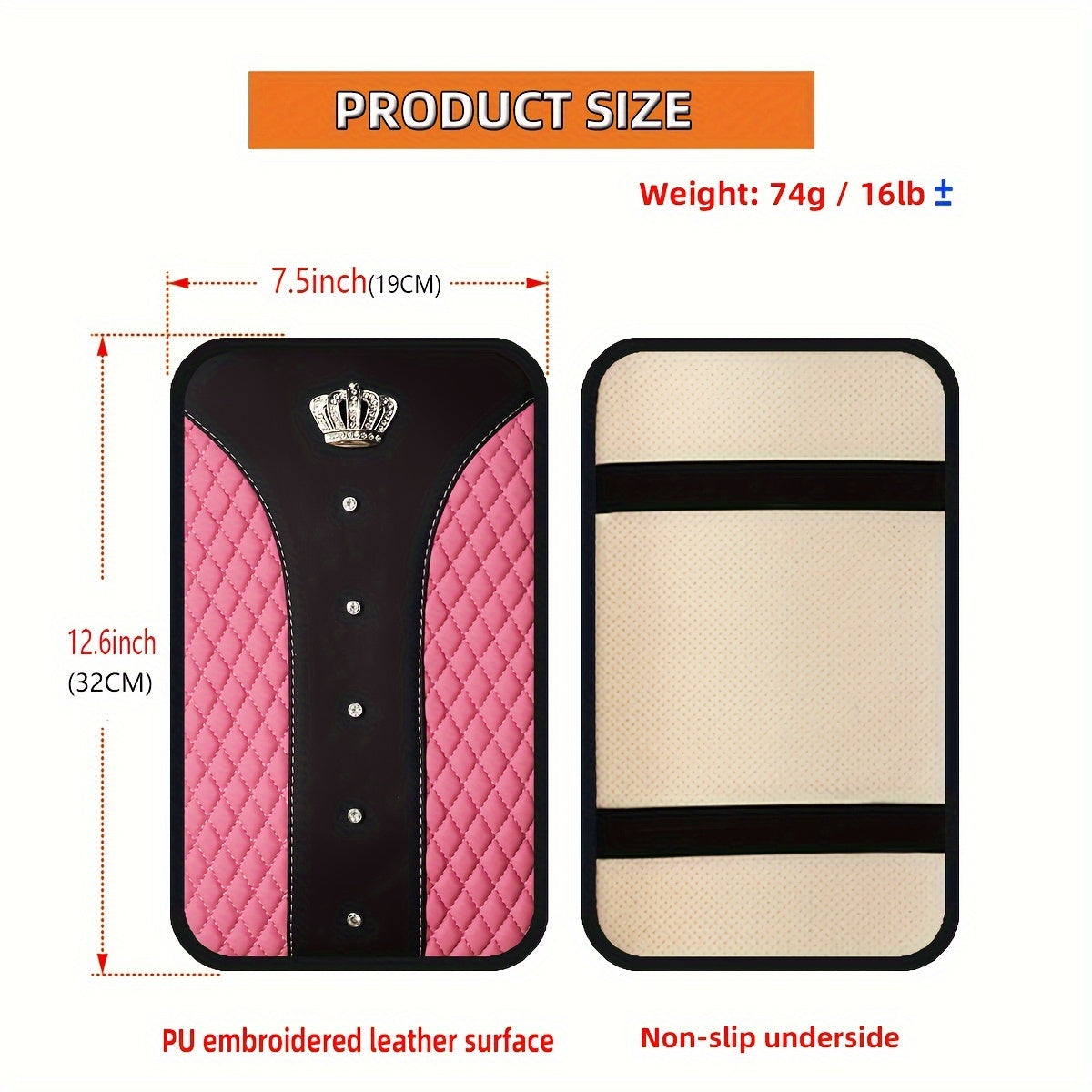 Автомобильный аксессуар Чехол для консоли из искусственной кожи, водонепроницаемый, с дизайном в виде алмазной короны