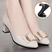 Women Black Synthetic Flat-Soled Work Shoes for Professionals