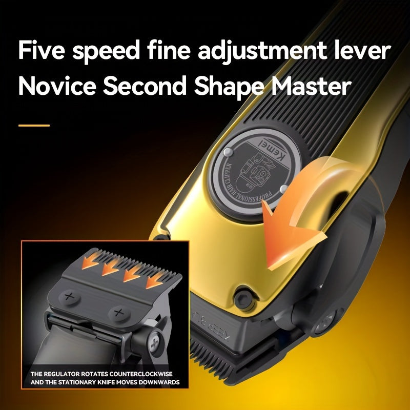 Cortapelos inalámbricos para hombres, recargable por USB, batería de litio de 2500mAh, cortadora ajustable con cuchilla de metal