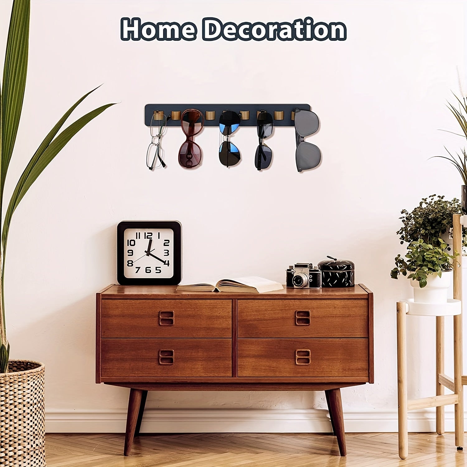 Современная рустикальная деревянная органайзер для очков настенного монтажа на 9 очков, домашний декор