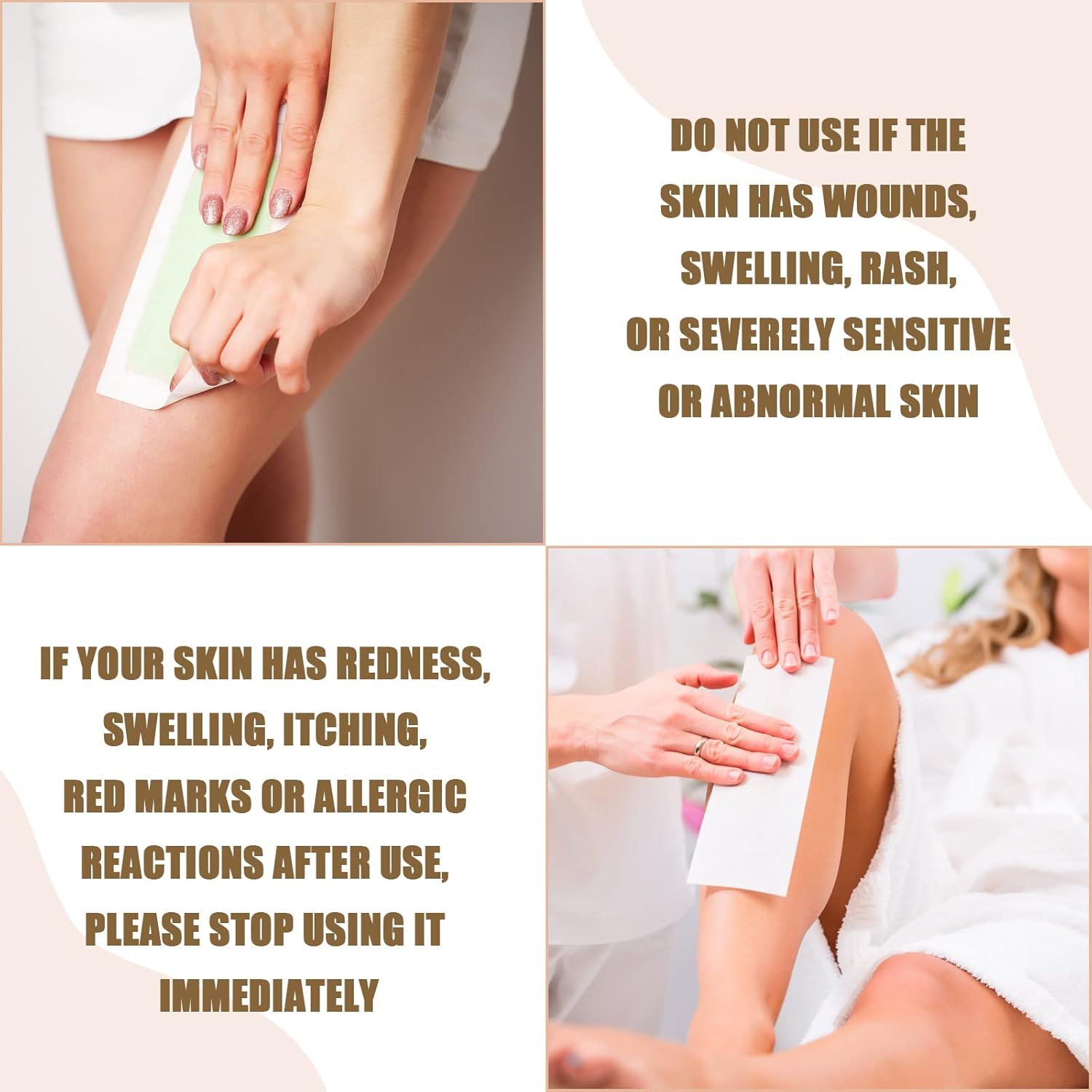 Women's Disposable Non-Woven Fabric Hair Removal Paper, Light Beige, 10-11cm