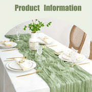 Green Gauze Table Runner for Bohemian Wedding Decor
