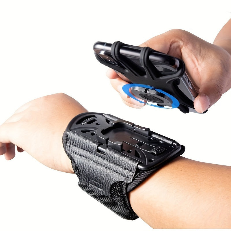 Wrist Phone Holder with Detachable Design 360° Rotation for 4.7-6.5 Inch Smartphones and Keychain Arm Band