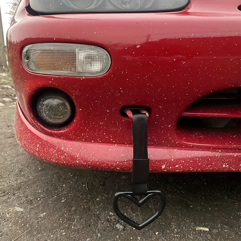 Universal Car Tow Rope Heart Ring Handle Strap Decoration