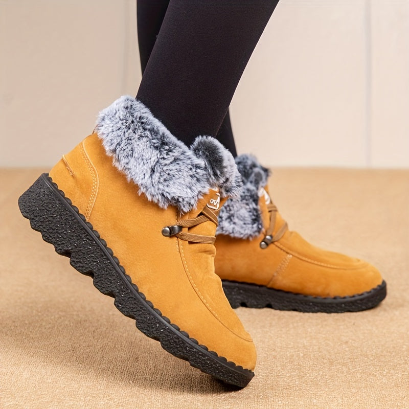 Women's Snow Boots Fleece Lined Waterproof Short Warm Casual Shoes