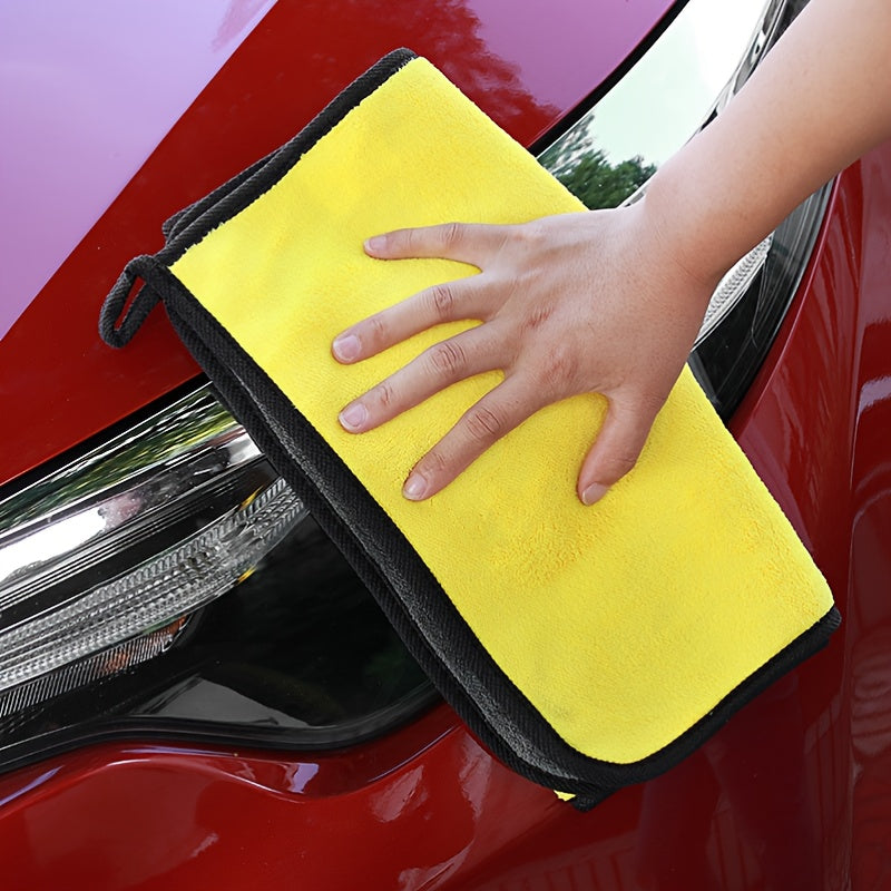 Toalla de microfibra de coral de alta densidad para lavado de coches, doble cara, absorbente y para limpiar cristales