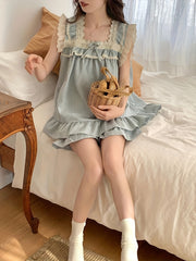 Women's Summer Pajama Set Sleeveless Plaid Short Sleeve Sleepwear for Women