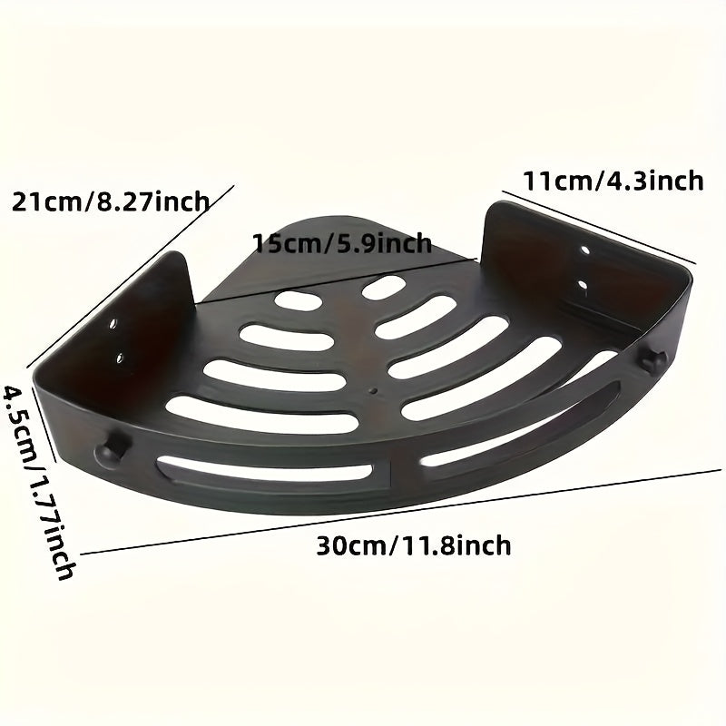 Set of 2 Adhesive Bathroom Corner Shower Racks for Shampoo Storage