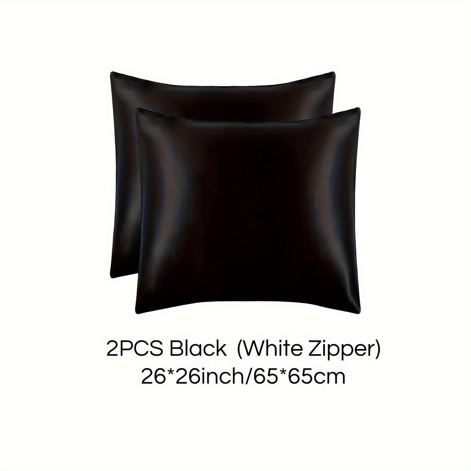 Set of 2 Mulberry Silk Pillowcases Hypoallergenic Satin Weave Solid Color Invisible Zipper Machine Washable Skin Hair Care