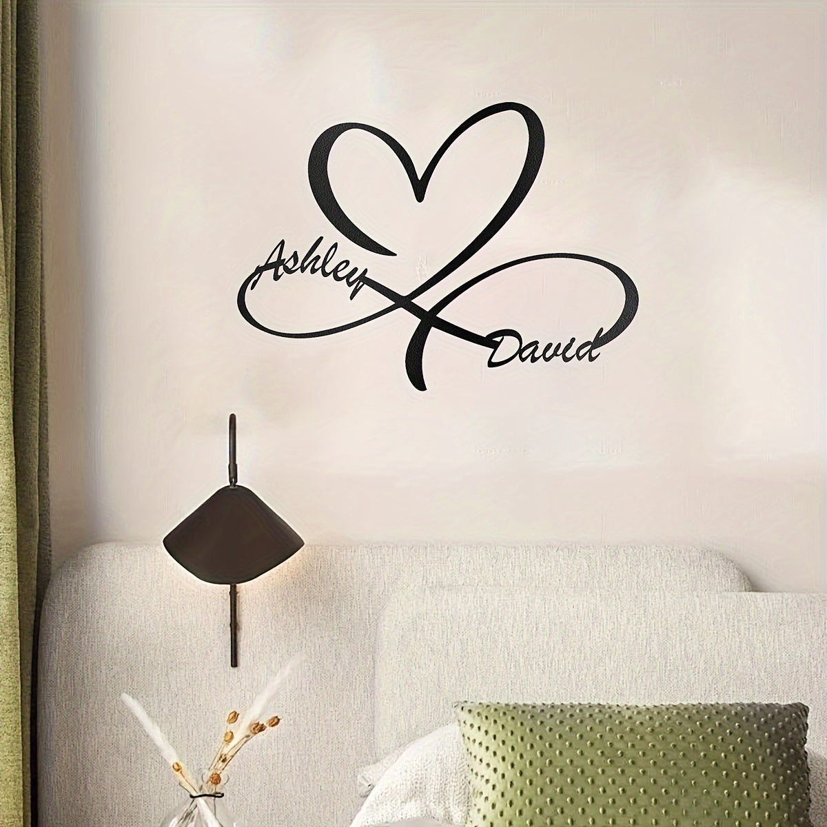 Metal Wall Art Heart Shape Customizable Monogram for Wedding or Couple Gift