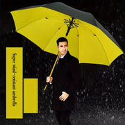 Minimalist Automatic Umbrella Water-Resistant Polyester Canopy Carbon Fiber Ribs Wind-Resistant