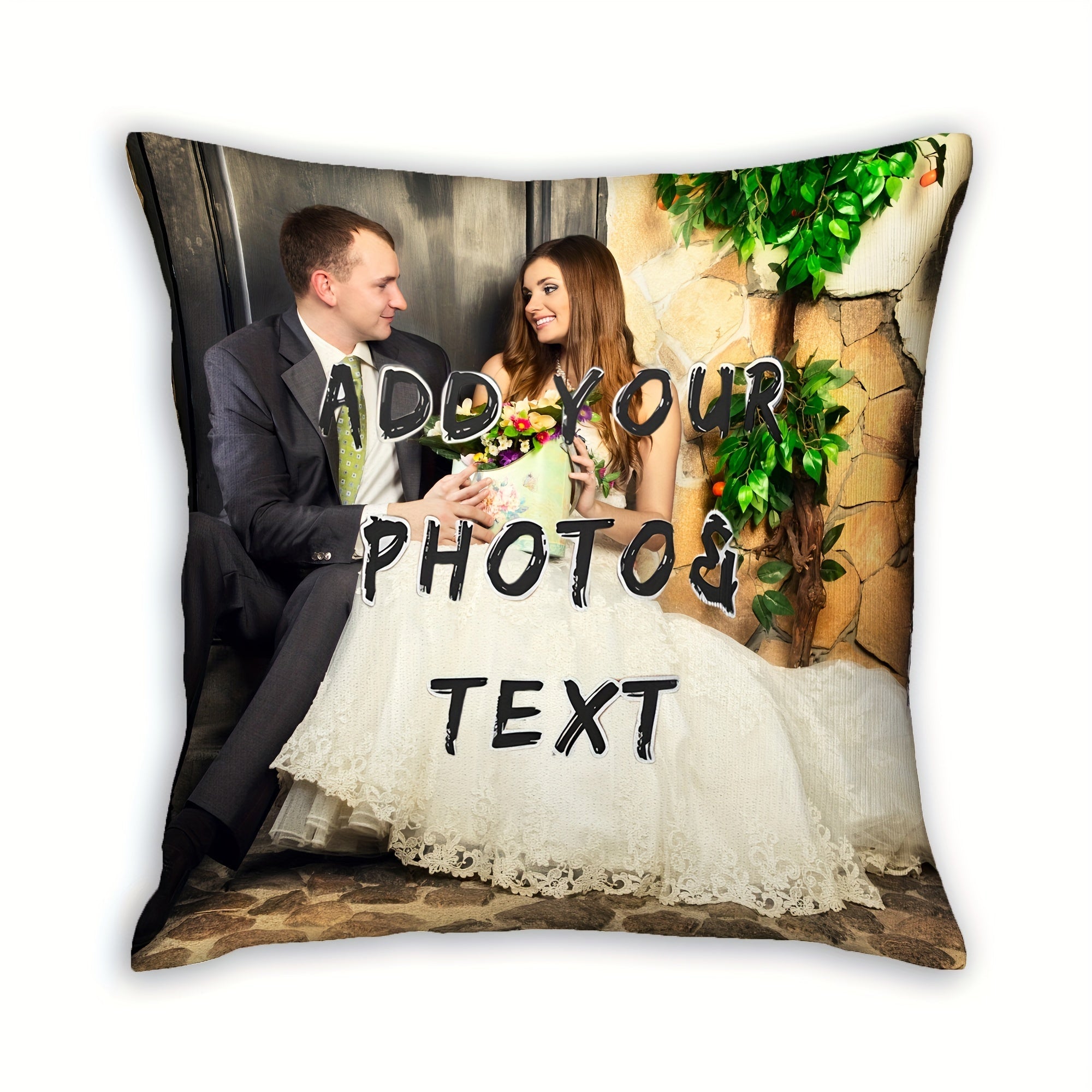 Soft Short Plush Pillowcase Custom Pet Dog Family Photo 45.72cm Sofa Decor Gift