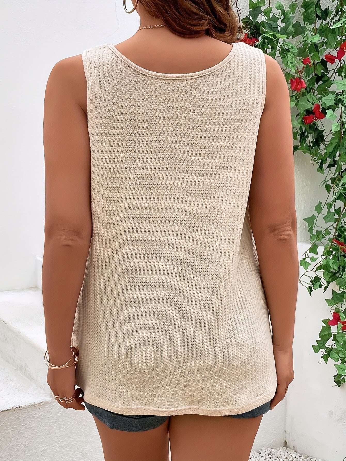 Plus Size Women's Sleeveless Cardigan Summer Top Front Button Lightweight Layering