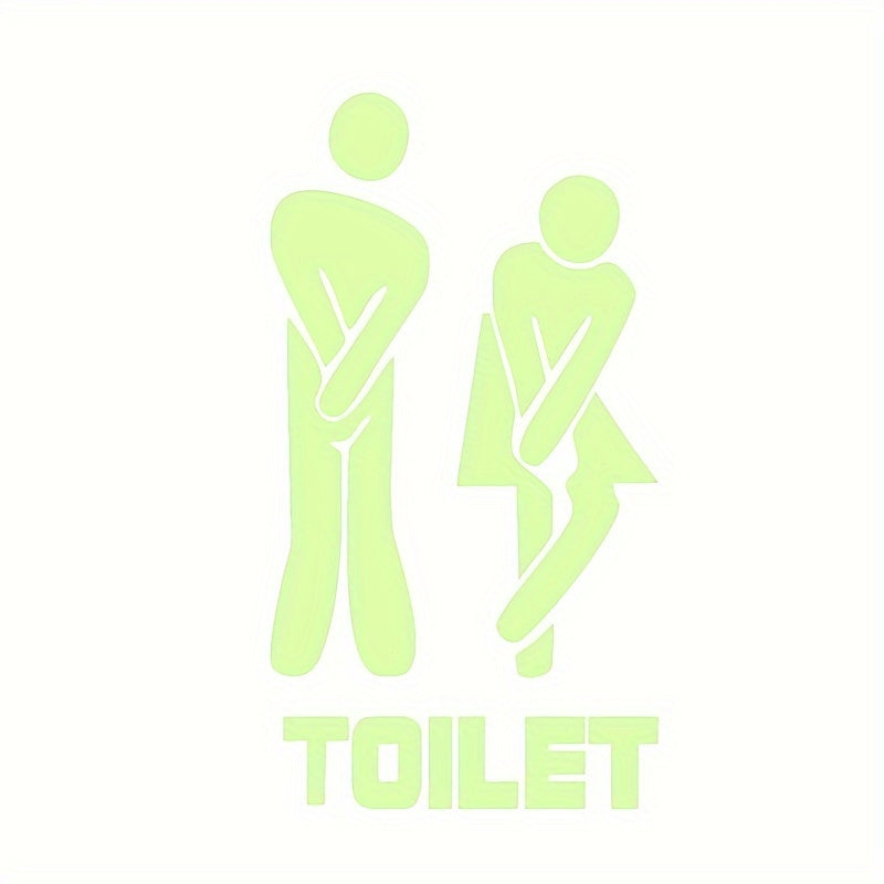 Calcomanías para paredes que brillan en la oscuridad para puertas de baño, peel and stick