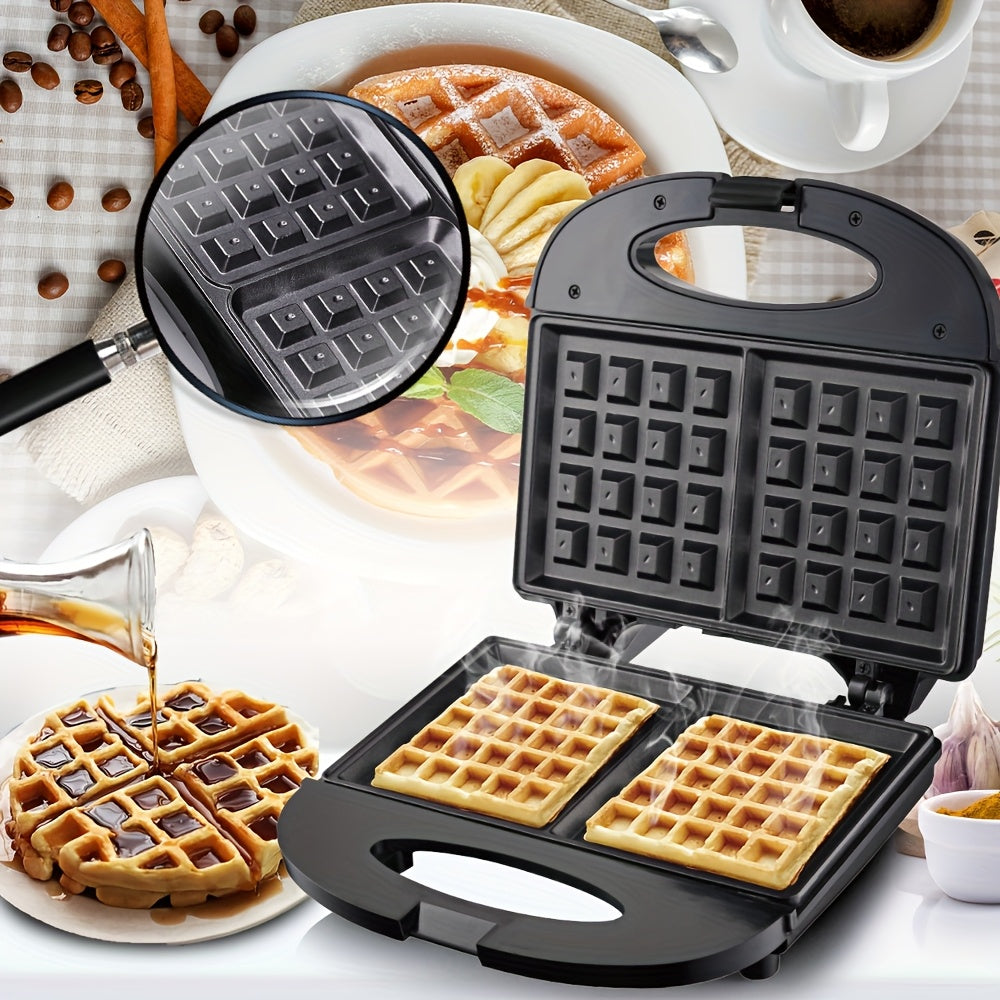 750W Double-Sided Waffle Maker with Adjustable Temperature Control for Homemade Waffles