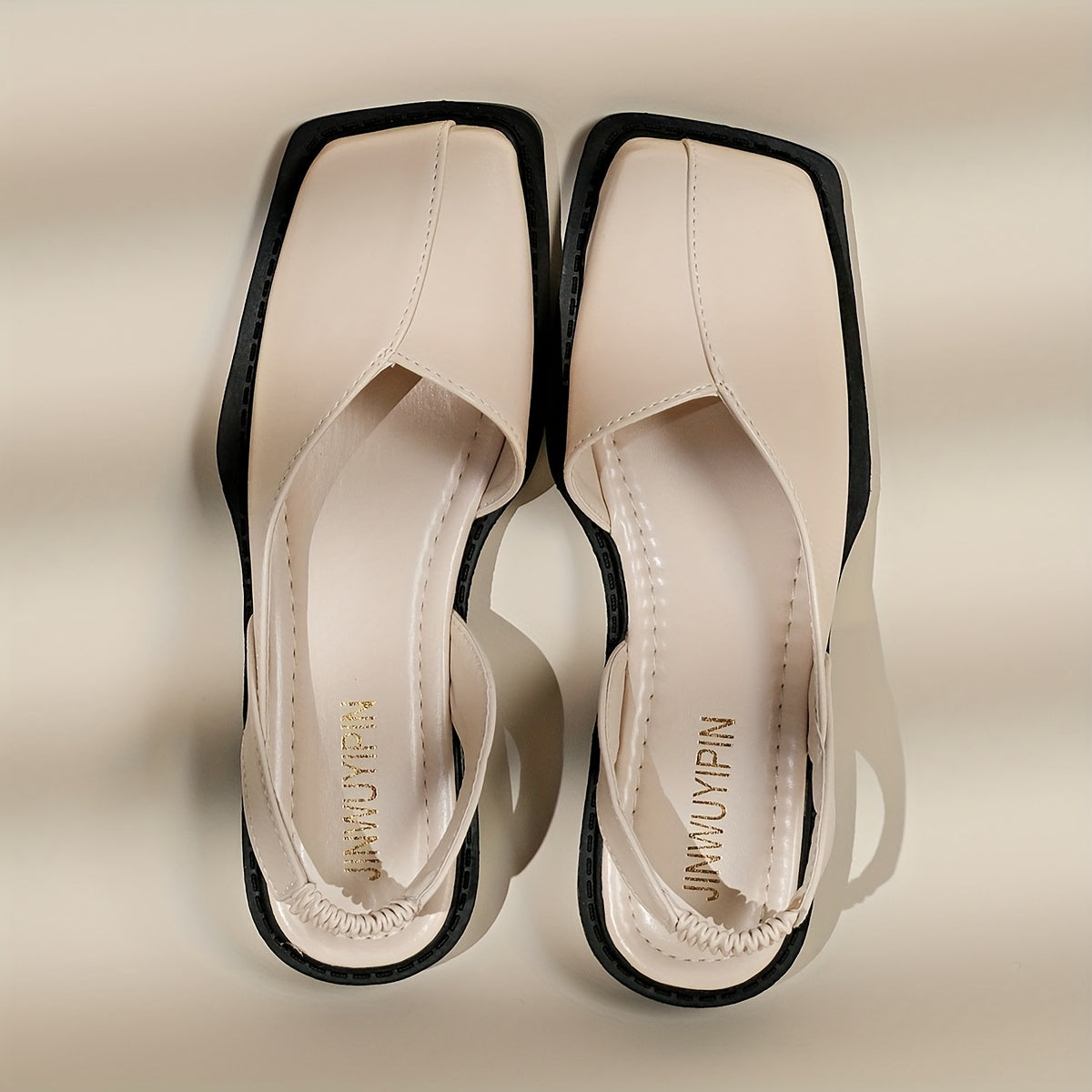 Women's Low Block Heel Roman Sandals Slip-On Cushioned Insole Non-Slip Heel Sandals