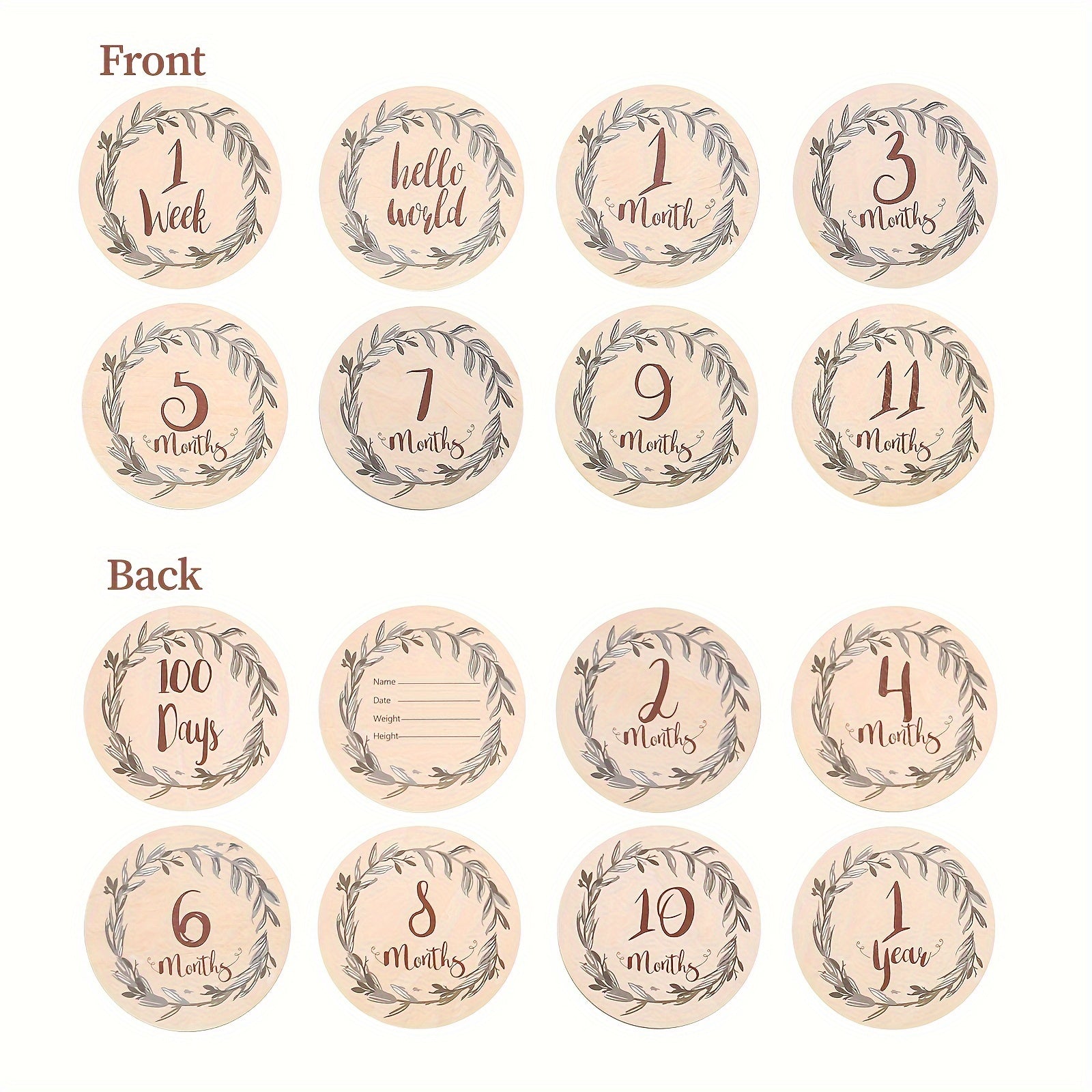 Birth Sign Set Leaf Milestone Card Photography Props for Christmas Halloween Thanksgiving Easter