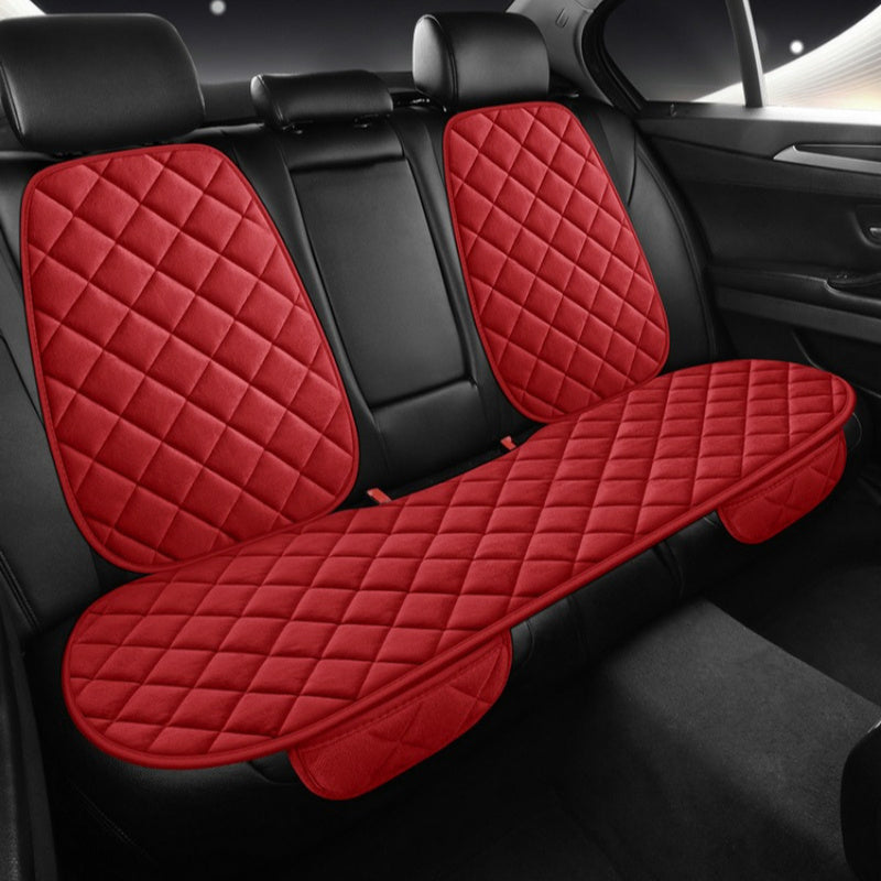 Set of 3 Polyester Car Seat Cushions with Plush Backrest Covers Universal Fit All-Season