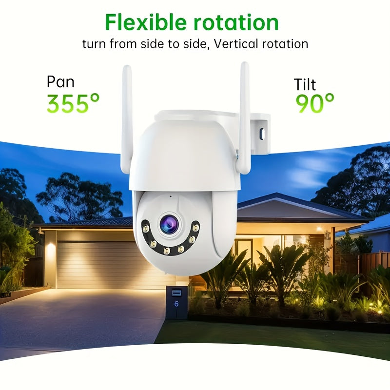 Outdoor Security Camera 1296P WiFi PTZ Night Vision Motion Detection Two-Way Audio