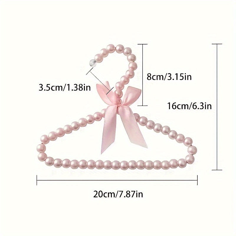 Set of 3 5 or 10 Mini Small Plastic Hangers with Bow Design for Clothes Storage Organizer