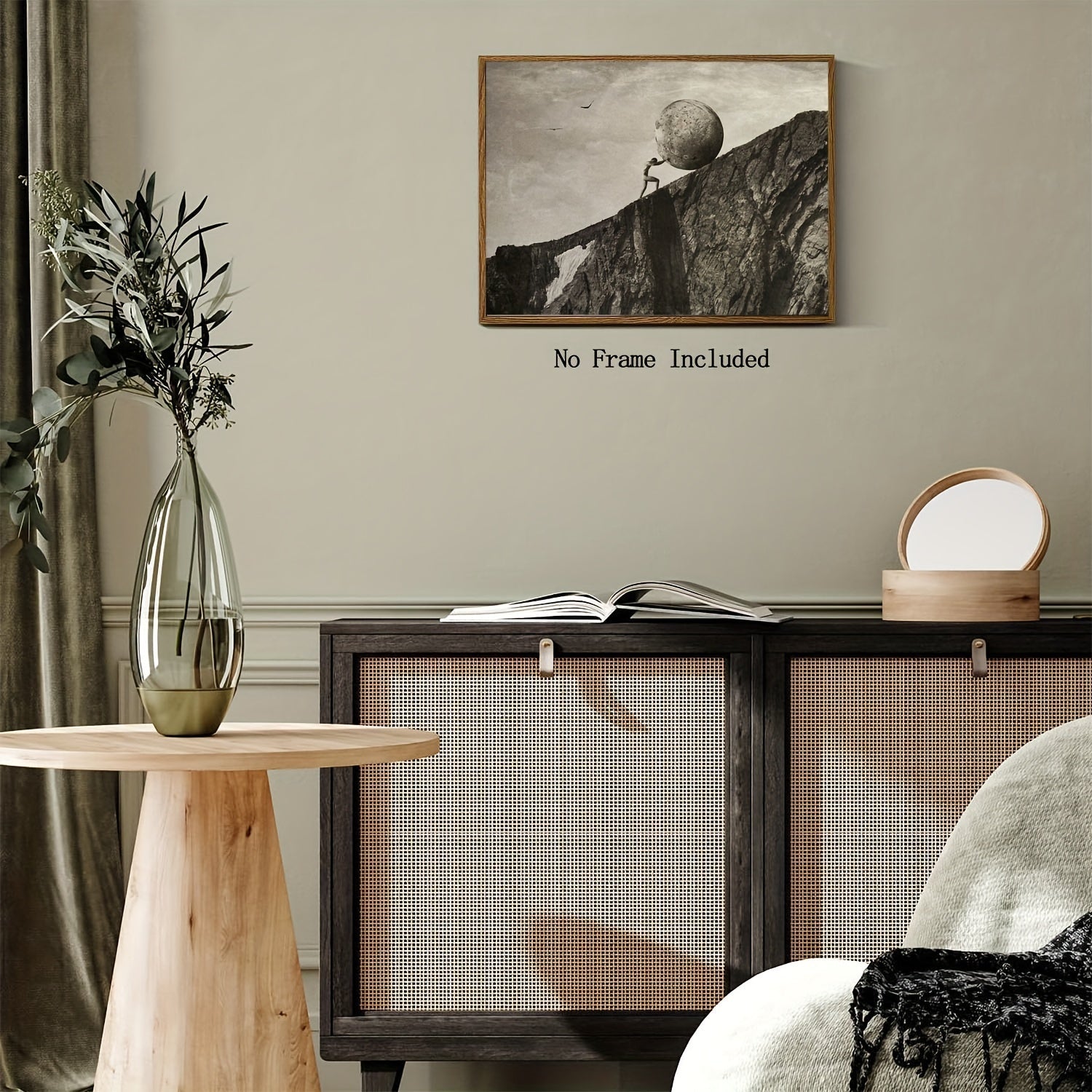 Greek Mythology Wall Art Poster Poseidon Winter Frameless Canvas Decor 30x40cm