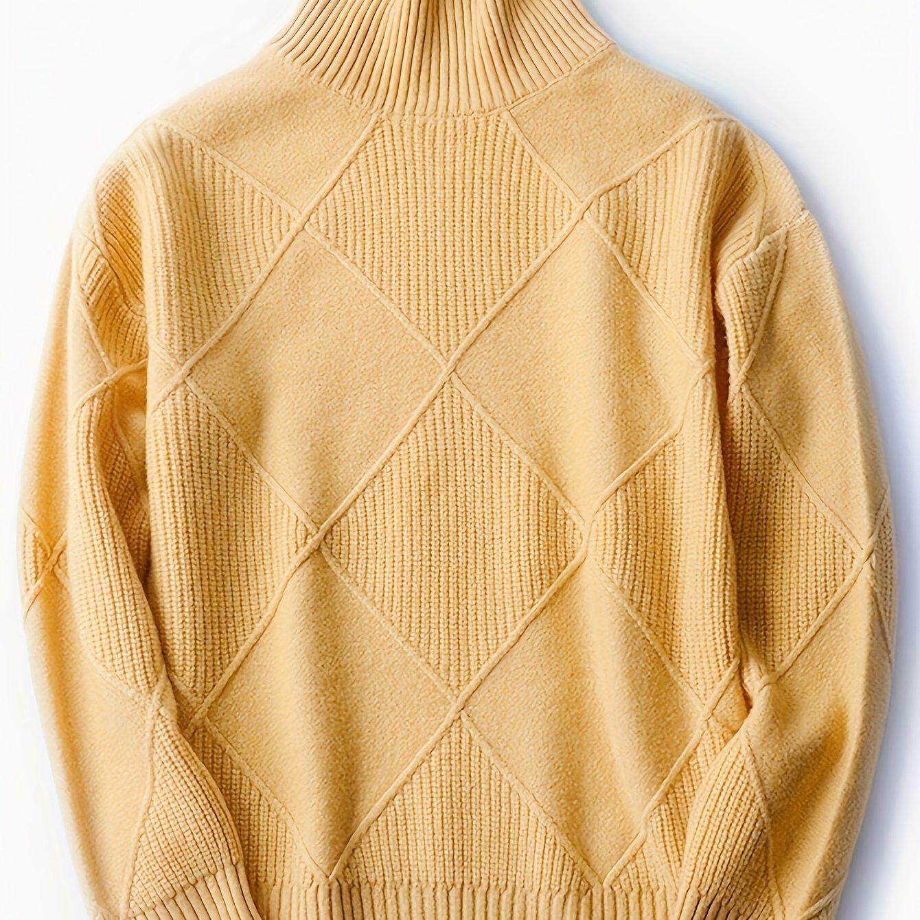 Women's Knit Pullover Sweater High Neck Casual Warm}
