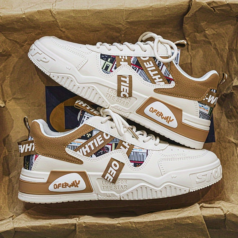 Мужские низкие кроссовки из холста с графическим принтом для повседневной уличной носки